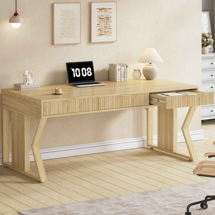 SEDETA® 55 Inch Executive Desk Home Office Desk with Storage Drawers