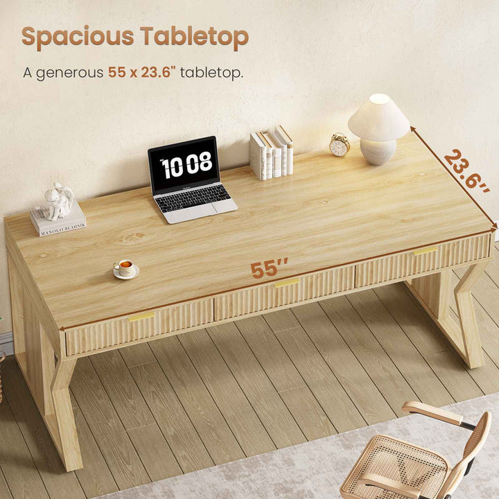SEDETA® 55 Inch Executive Desk Home Office Desk with Storage Drawers