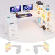 SEDETA® 64.5 Inch Reversible L Shaped Gaming Desk U Shaped Computer Desk with Power Outlet LED Lights and Storage Shelves