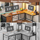 SEDETA - 62.2 Inch L Shaped Gaming Desk Reversible Computer Desk Gaming Desk with Led Lights Power Outlet Fabric Drawers Hutch and Storage Shelf