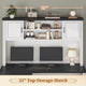 SEDETA | 68.9 Inch L Shaped Executive Desk Farmhouse Computer Table with File Drawer and Storage Shelves for Home Office