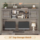 SEDETA | 68.9 Inch L Shaped Executive Desk Farmhouse Computer Table with File Drawer and Storage Shelves for Home Office