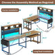 SEDETA - 67 Inch L Shaped Gaming Desk Reversible Computer Desk with Led Lights Power Outlet Pegboard Keyboard Tray and Storage Bag for Home Office