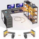 SEDETA® 64.5 Inch Reversible L Shaped Gaming Desk U Shaped Computer Desk with Power Outlet LED Lights and Storage Shelves