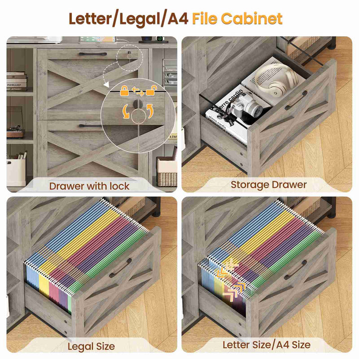 SEDETA File Cabinet with Open Storage Shelf for Home Office