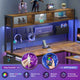 SEDETA - 67 Inch L Shaped Gaming Desk Reversible Computer Desk with Led Lights Power Outlet Pegboard Keyboard Tray and Storage Bag for Home Office