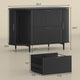 SEDETA 39.4 Inch File Cabinet for Home Office Modern Fluted Curved Cabinet with 2 Sliding Door Storage