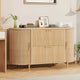 SEDETA 39.4 Inch File Cabinet for Home Office Modern Fluted Curved Cabinet with 2 Sliding Door Storage