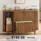 SEDETA | 39.4 Inch File Cabinet Light Luxury Design with 2 Drawers and Sliding Doors Spacious Storage and Printer Stand for Home Office