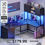 SEDETA 62.2 Inch L Shaped Gaming Desk with Drawers Fabric File Drawers and Power Outlet