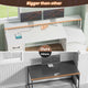 SEDETA - 66 Inch Computer Desk Home Office Desk Gaming Desk with Led Lights Power Outlet 5 File Drawer Storage Shelves Printer Cabinet and Monitor Shelf
