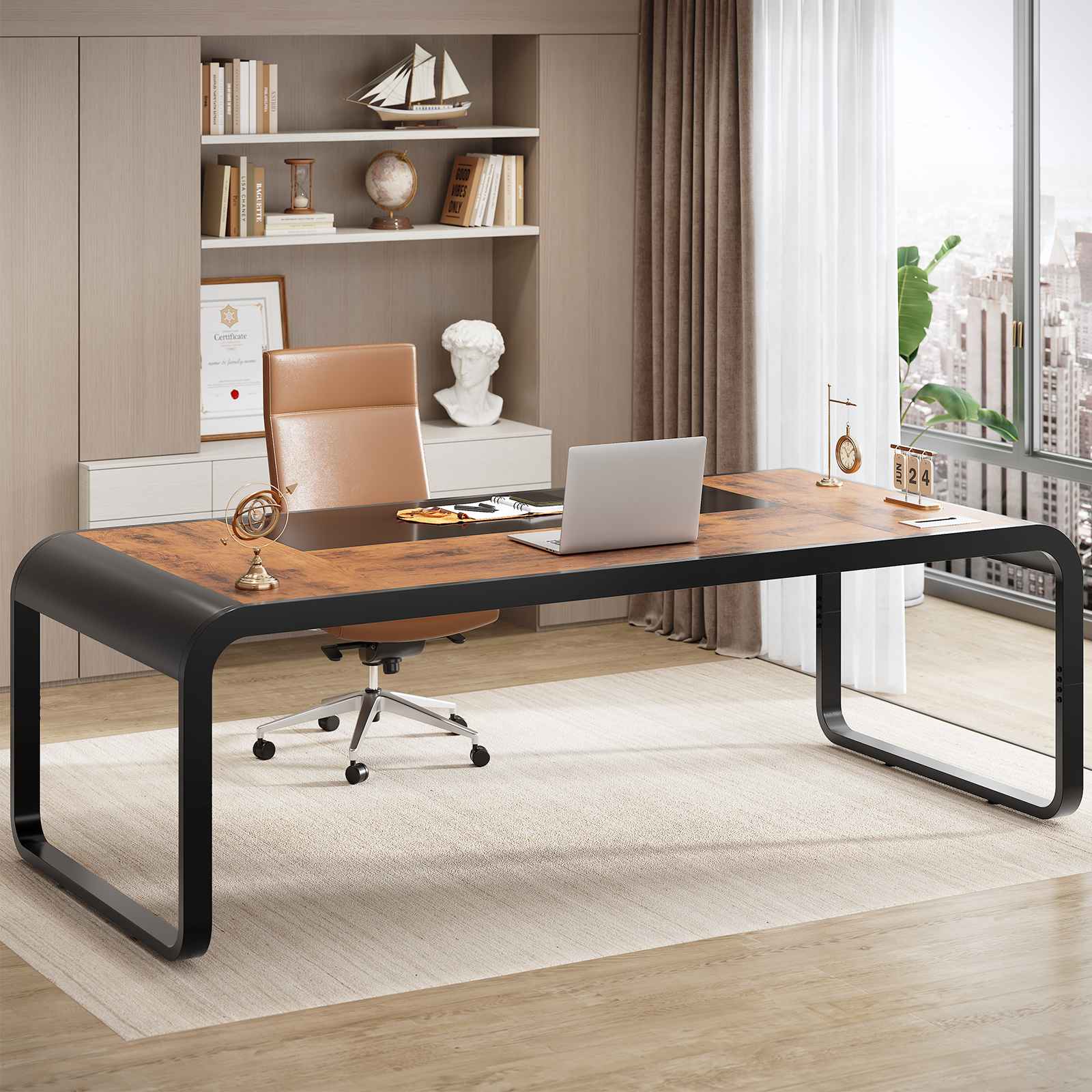 Modern computer desk with cable management hotsell