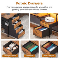 SEDETA | 108 Inch Gaming Desk Two Person L Shaped Desk with File Drawer for Home Office