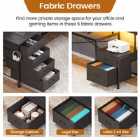 SEDETA | 108 Inch Gaming Desk Two Person L Shaped Desk with File Drawer for Home Office