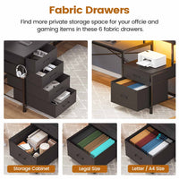 SEDETA | 108 Inch Gaming Desk Two Person L Shaped Desk with File Drawer for Home Office