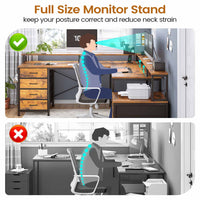 SEDETA | 108 Inch Gaming Desk Two Person L Shaped Desk with File Drawer for Home Office