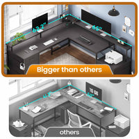 SEDETA | 108 Inch Gaming Desk Two Person L Shaped Desk with File Drawer for Home Office