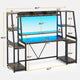 SEDETA 65.7 Inch Gaming Desk Large PC Gamer Desk Workstation with LED Lights