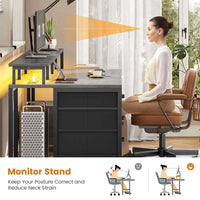 SEDETA | 75 Inch LED Gaming Desk Large Computer Desk with 5 Drawers and Storage Shelves for Home Office