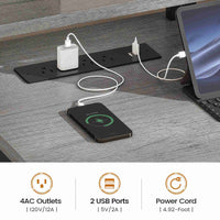 SEDETA | 75 Inch LED Gaming Desk Large Computer Desk with 5 Drawers and Storage Shelves for Home Office