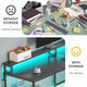 SEDETA 66 Inch L Shaped Gaming Desk Two Person Desk with Led Lights
