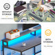 SEDETA 66 Inch L Shaped Gaming Desk Two Person Desk with Led Lights