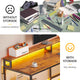 SEDETA 66 Inch L Shaped Gaming Desk Two Person Desk with Led Lights