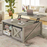 SEDETA - 31.5 Inch Lift Top Coffee Table Farmhouse Square Coffee Table with Storage