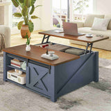 SEDETA - 31.5 Inch Lift Top Coffee Table Farmhouse Square Coffee Table with Storage