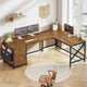 SEDETA 63 Inch L Shaped Corner Desk Convertible Long Home Office Desk with Storage Cabinet