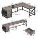 SEDETA 63 Inch L Shaped Corner Desk Convertible Long Home Office Desk with Storage Cabinet