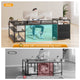 SEDETA | 67 Inch Reversible L Shaped Led Gaming Desk with Drawers for Home Office