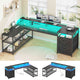 SEDETA | 67 Inch Reversible L Shaped Led Gaming Desk with Drawers for Home Office