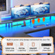 SEDETA | 67 Inch Reversible L Shaped Led Gaming Desk with Drawers for Home Office