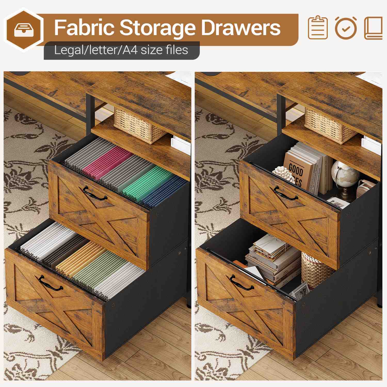 SEDETA® 67 Inch Reversible LED Gaming Desk L Shaped Computer Office Ta