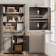 SEDETA | 70 Inch Tall Farmhouse Bookshelf with Doors and Drawer Floor Standing 6 Shelf Display Storage Shelves