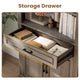 SEDETA | 70 Inch Tall Farmhouse Bookshelf with Doors and Drawer Floor Standing 6 Shelf Display Storage Shelves