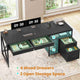 SEDETA 63 Inch Office Desk Computer Desk with File Drawers and Power Outlet