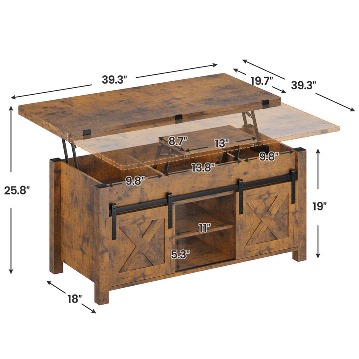 SEDETA 40 Inch Lift Top Coffee Table 4 in 1 Multi-Function Convertible Coffee Tables
