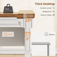 SEDETA® 63 Inch Executive L Shaped Desk Farmhouse Corner Computer Desk with Storage & File Drawers for Home Office