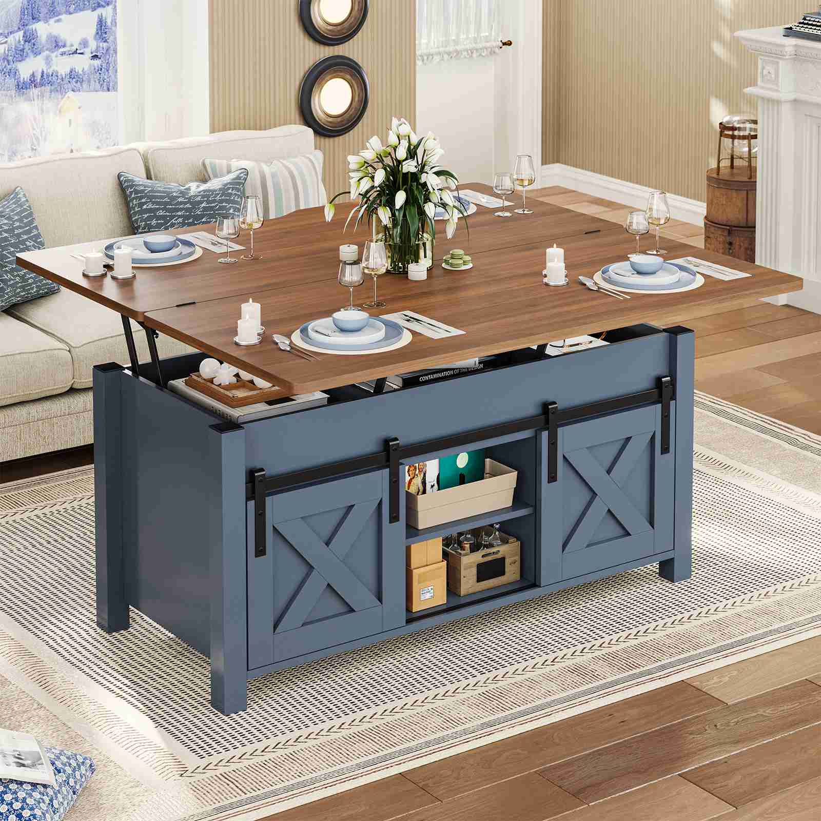 SEDETA 40 Inch Lift Top Coffee Table 4 in 1 Multi-Function