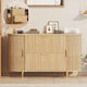 SEDETA® 39.4 Inch Home Office File Cabinet Curved Sliding Cabinet Modern Light Luxury Design Fluted Filing Cabinets and 2 Drawers