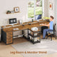 SEDETA | 94.5 Inch 2 Person Gaming Desk with Power Strip 8 Drawers Long Office Computer Desk LED Lights and Monitor Stand