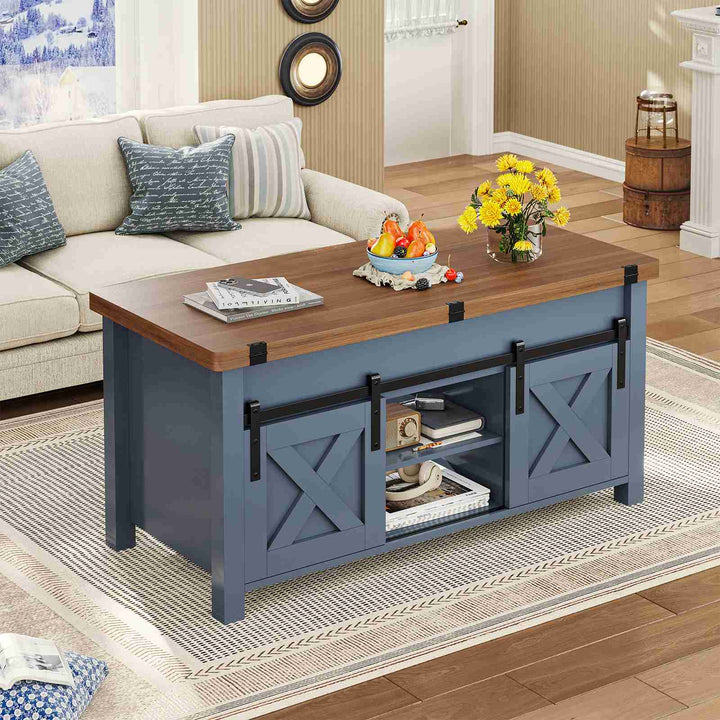 SEDETA® 40 Inch Lift Top Coffee Table Farmhouse 4 in 1 Multi-Function for Living Room
