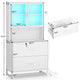 SEDETA | 2 Drawer File Cabinet with Lock and Charging Station Home Office File Cabinet with Storage Shelf