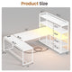 SEDETA 63 Inch Reversible Office Computer Desk L Shaped Gaming Desk with LED Lights Power Outlet 5-tier Storage Shelves