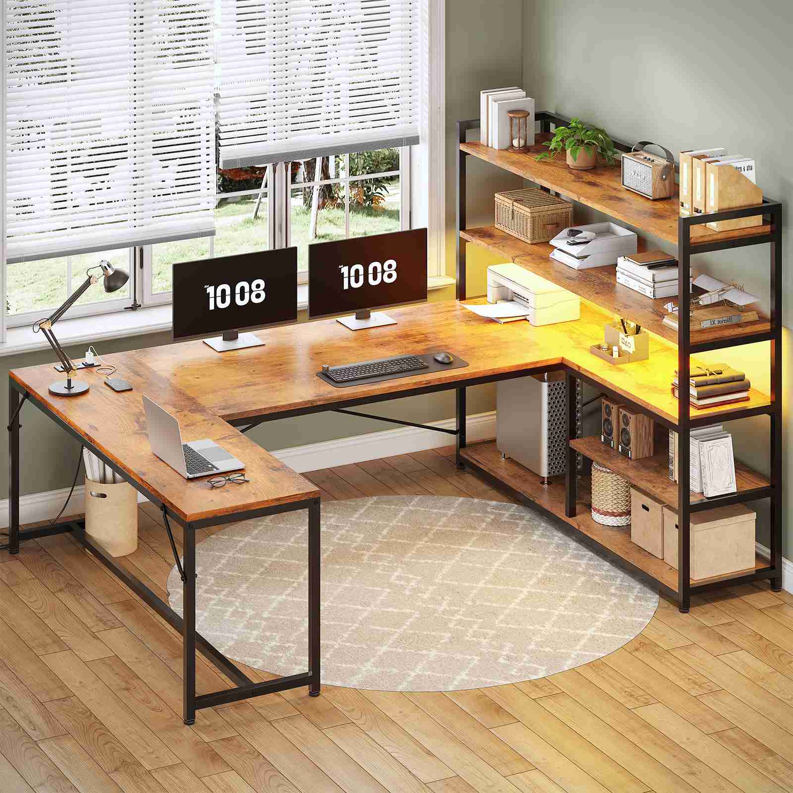 SEDETA® 63 Inch L Shaped Gaming Desk Reversible Office Computer Desk w