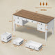 SEDETA 59 Inch Farmhouse Wooden Computer Desk Executive Office Desk with 5 Drawers for Home Office