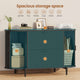 SEDETA® 39.4 Inch Home Office File Cabinet Curved Sliding Cabinet Modern Light Luxury Design Fluted Filing Cabinets and 2 Drawers