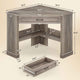 SEDETA® 31.5 Inch Farmhouse Corner Desk Multifunctional Computer Table Triangle Space Saving for Home Office